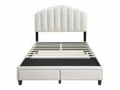 Vente-unique Cama Terciopelo|Cama 160 x 200 cm con cajones - Terciopelo - - ILISIO