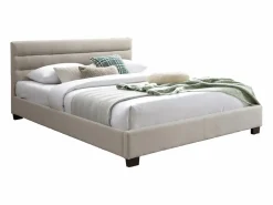 Vente-unique Cama Adulto|Cama 140 x 190 cm de tela en color - FAUSTIN