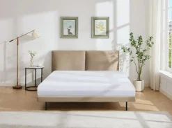 Vente-unique Cama 140 x 190 cm de terciopelo en color + colchón - IBEDIA Topo Online