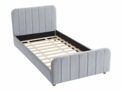 Vente-unique Cama Terciopelo|Cama 90 x 190 cm en terciopelo con costuras + colchón - ROGADI