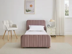 Cama 90 x 190 cm en terciopelo con costuras - ROGADI^Vente-unique Best