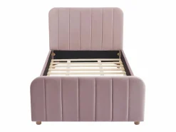 Cama 90 x 190 cm en terciopelo con costuras - ROGADI^Vente-unique Best