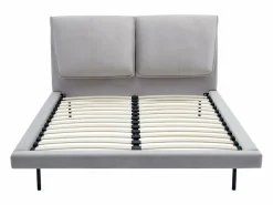 Vente-unique Cama 160 x 200 cm en terciopelo color + colchón - IBEDIA Gris Hot