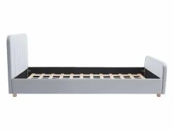 Vente-unique Cama 90 x 190 cm en terciopelo con costuras - ROGADI Gris Online