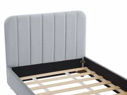 Vente-unique Cama 90 x 190 cm en terciopelo con costuras - ROGADI Gris Online