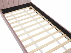 Vente-unique Cama Terciopelo|Cama 90 x 190 cm en terciopelo con costuras + colchón - ROGADI