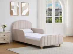 Vente-unique cama 90 x 190 cm tejido texturizado en color + colchón - MIRAVELO Beige Hot