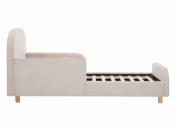 Vente-unique cama 90 x 190 cm tejido texturizado en color + colchón - MIRAVELO Beige Hot