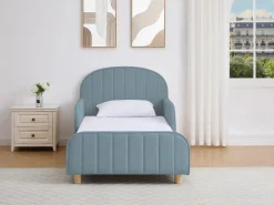 Vente-unique cama 90 x 190 cm tejido texturizado en color + colchón - MIRAVELO Azul Outlet