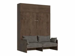 Cama abatible 160 vertical Kentaro Sofà con módulo a pared superior Nogal - ALESSIA 20^ITAMOBY