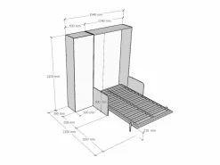 ITAMOBY Cama abatible 120 vertical Kentaro Sofà con columna Nogal - ALESSIA 20 Marru00f3n Outlet