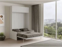 ITAMOBY Cama abatible 160 vertical Kentaro Sofà con módulo a pared superior Fresno - ALESSIA 20 Blanco Online