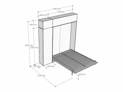 Cama abatible 160 vertical Kentaro con columna - módulo a pared superior - módulo con apertura vasistas Roble Natural^ITAMOBY Sale