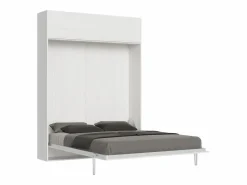 ITAMOBY Cama abatible 160 vertical Kentaro con módulo a pared superior Fresno Blanco Outlet
