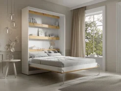 Cama abatible 160 x 200 cm apertura vertical con leds blanco y natural - RAPILI^Vente-unique Best
