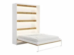 Cama abatible 160 x 200 cm apertura vertical con leds blanco y natural - RAPILI^Vente-unique Best