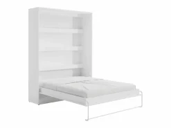 Vente-unique Cama abatible 160 x 200 cm apertura vertical manual con leds - RAPILI Blanco Hot