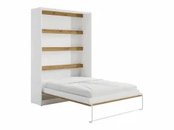 Vente-unique Cama Abatible|Cama Con Almacenaje|Cama abatible 140 x 200 cm apertura vertical con leds blanco y natural - RAPILI