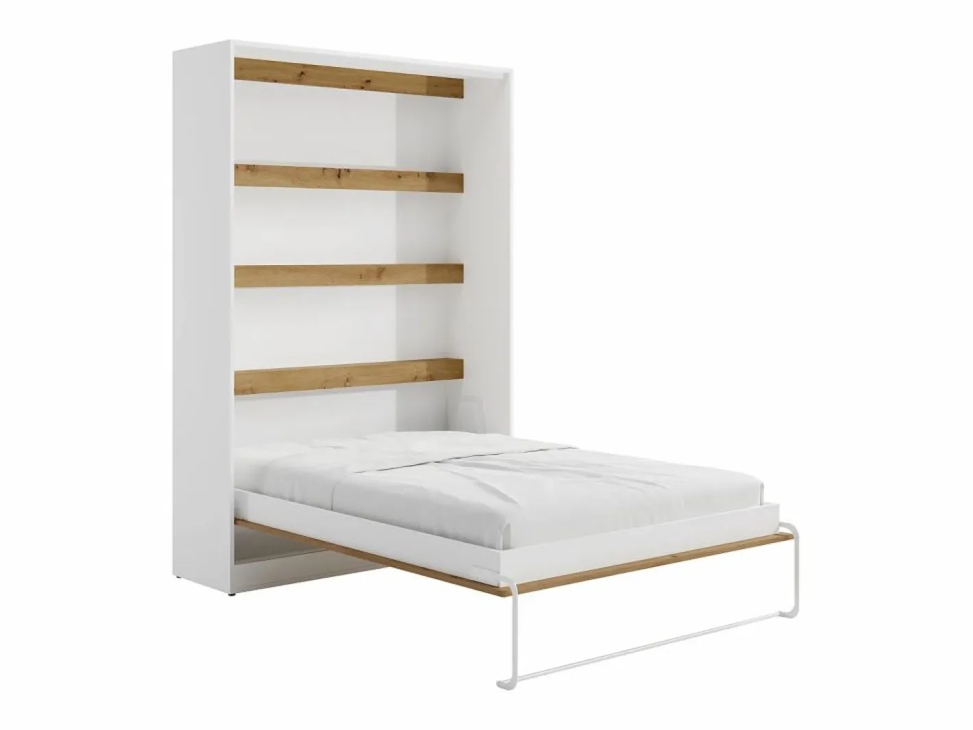Vente-unique Cama Abatible|Cama Con Almacenaje|Cama abatible 140 x 200 cm apertura vertical con leds blanco y natural - RAPILI