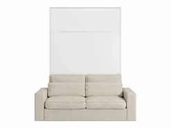 Cama abatible 140 x 190 cm apertura vertical con luces LED + colchón + sofá - RAPILI^Vente-unique Hot