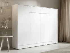 Vente-unique Cama Abatible|Cama abatible 140 x 200 cm apertura horizontal manual con luces LED - RAPILI