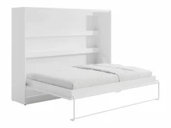 Vente-unique Cama Abatible|Cama abatible 140 x 200 cm apertura horizontal manual con luces LED - RAPILI