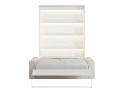 Cama abatible 160 x 200 cm apertura vertical manual con leds + sofá - RAPILI^Vente-unique Sale