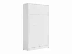 Vente-unique Cama abatible 120 x 200 cm apertura vertical manual leds + colchón - RAPILI Blanco New