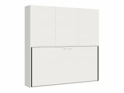 Cama abatible horizontal Bounto blanca 85x185 cm con almacenaje y librería composición D-^Les Tendances Best