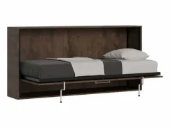 ITAMOBY Cama Abatible|Cama abatible individual horizontal Kando con colchón Nogal