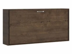 ITAMOBY Cama Abatible|Cama abatible individual horizontal Kando con colchón Nogal