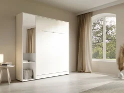 Cama abatible vertical 160 x 200 cm 1 armario + espejo + colchón - RAPILI^Vente-unique Discount