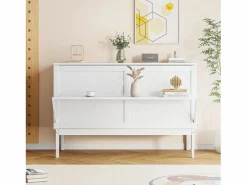 Merax Cama Abatible|Cama abatible vertical 140 x 200 cm - Madera MDF - Somier de láminas -