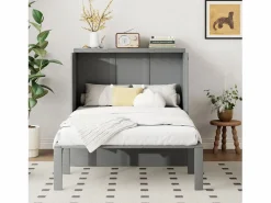 Merax Cama Abatible|Cama abatible vertical 90 x 200 cm con somier de láminas, madera contrachapada + MDF, (sin colchón)