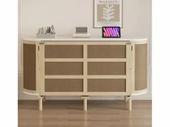 ModernLuxe Cama Abatible|Cama abatible 140x200 cm - con compartimentos de almacenamiento - natural (colchón no incluido)