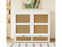 ModernLuxe Cama abatible 140x200 cm - con cajones - en madera maciza - con somier de láminas - (colchón no incluido) Blanco Sale