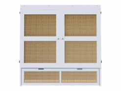 ModernLuxe Cama abatible 140x200 cm - con cajones - en madera maciza - con somier de láminas - (colchón no incluido) Blanco Sale