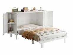 ModernLuxe Cama abatible 140x200 cm - con compartimentos de almacenamiento - (colchón no incluido) Blanco Outlet