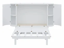 ModernLuxe Cama abatible 140x200 cm - con compartimentos de almacenamiento - (colchón no incluido) Blanco Outlet
