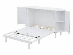 ModernLuxe Cama abatible 140x200 cm - con compartimentos de almacenamiento - (colchón no incluido) Blanco Outlet