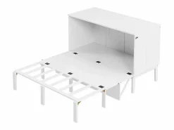 DripeX Cama abatible 140x200 cm - Con estructura de láminas - Madera - Carga máx. 200 kg - Blanco