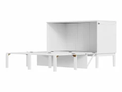 DripeX Cama abatible 140x200 cm - Con estructura de láminas - Madera - Carga máx. 200 kg - Blanco