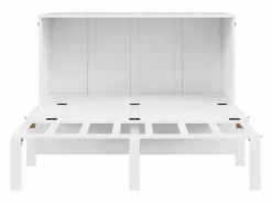 DripeX Cama abatible 140x200 cm - Con estructura de láminas - Madera - Carga máx. 200 kg - Blanco