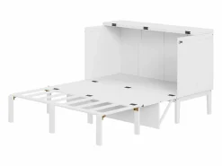 Hauss Spole Cama Abatible|Cama abatible 140x200 cm, con somier - Cama niño/adulto - Madera blanca