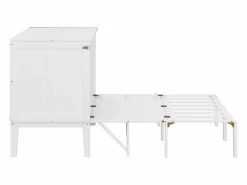 Hauss Spole Cama Abatible|Cama abatible 140x200 cm, con somier - Cama niño/adulto - Madera blanca