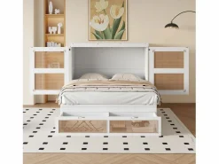 Cama abatible 140x200 cm con somier y 2 cajones -^Hauss Spole Sale