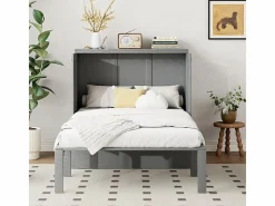 DripeX Cama Abatible|Cama abatible 90x200 cm en madera - Con somier de láminas - Carga máx. 150 kg -