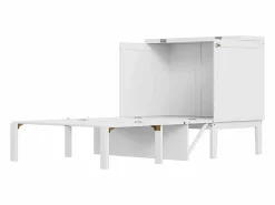 DripeX Cama abatible 90x200 cm en madera - Con somier de láminas - Carga máx. 150 kg - Blanco Sale