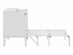DripeX Cama abatible 90x200 cm en madera - Con somier de láminas - Carga máx. 150 kg - Blanco Sale