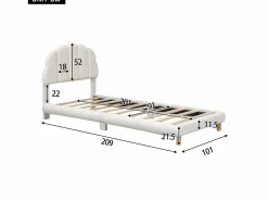 Merax Mueble De Bebé|Cama acolchada de 90 x 200 cm, cuna de peluche, bonito cabecero, somier de láminas, color